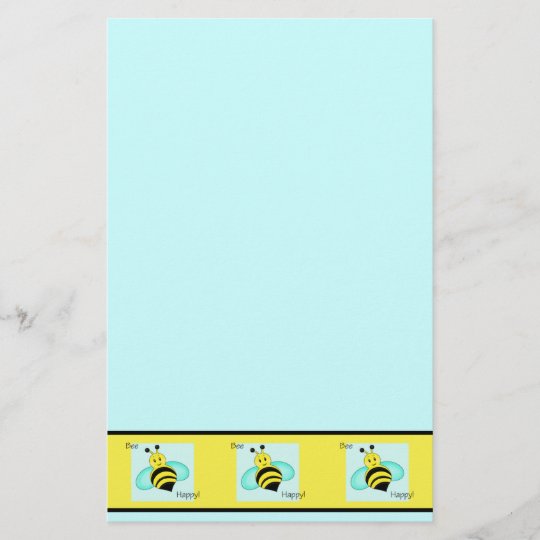 "Bee Happy" Stationary Sheets Stationery