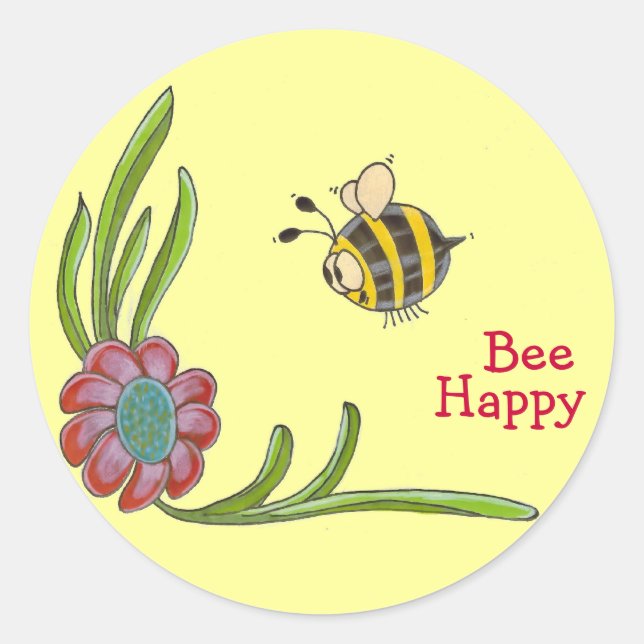 Bee Happy Sticker (Front)