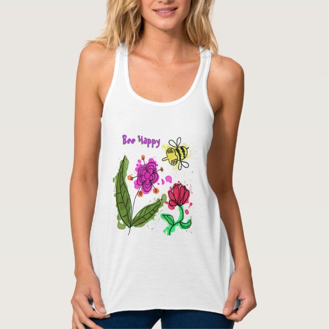 Bee Happy Tank Top (Front)