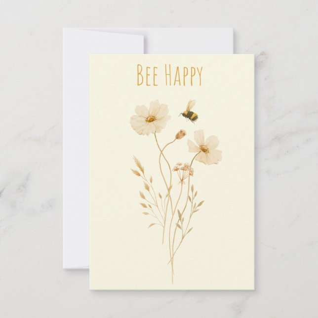 Bee Happy Thank You Card (Front)