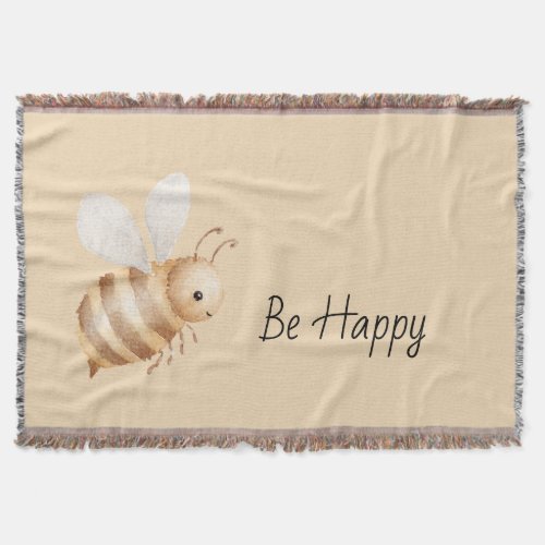 Bee Happy Throw Blanket