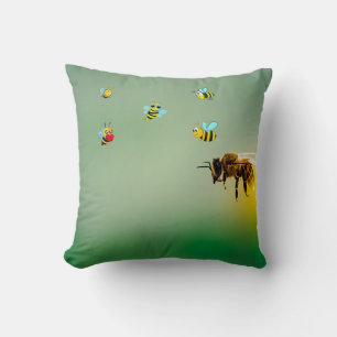 Bee Happy Throw Pillow