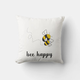 Bee happy throw pillow to put a smile on your face