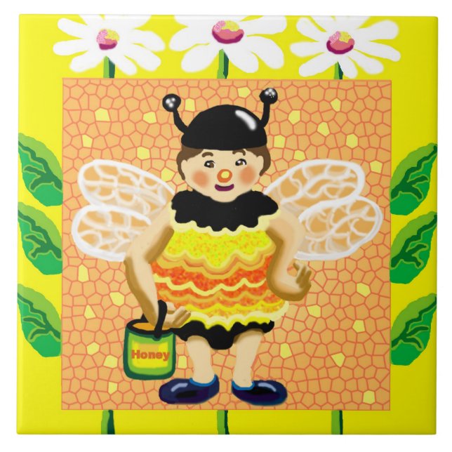 bee happy tile (Front)