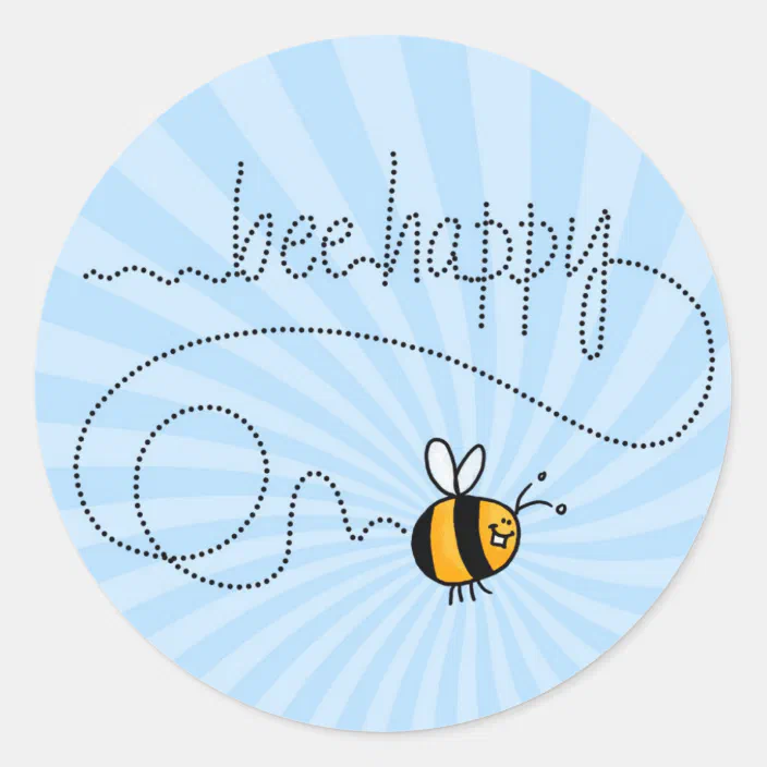Honey Bee Packaging Stickers Large 2 Inch Branding Sticker For Small Shops Hap BEE Mail Happy Mail
