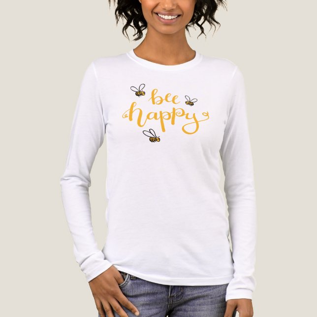 Bee happy Tri-Blend shirt (Front)