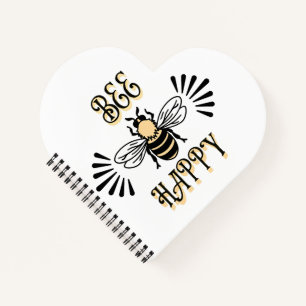 Bee Happy Vintage Colors Honey Bee Notebook