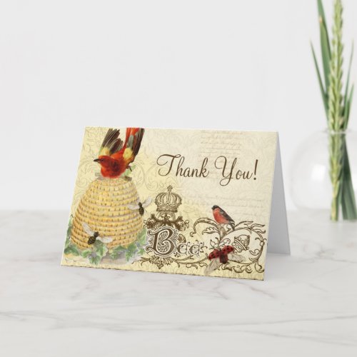 Bee Happy Vintage _ Thank You Note Cards