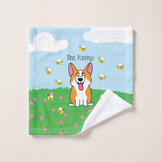Bee Happy Washcloth (Wash Cloth)