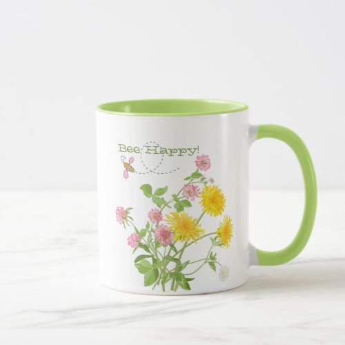 Bee Happy Wildflower Mug