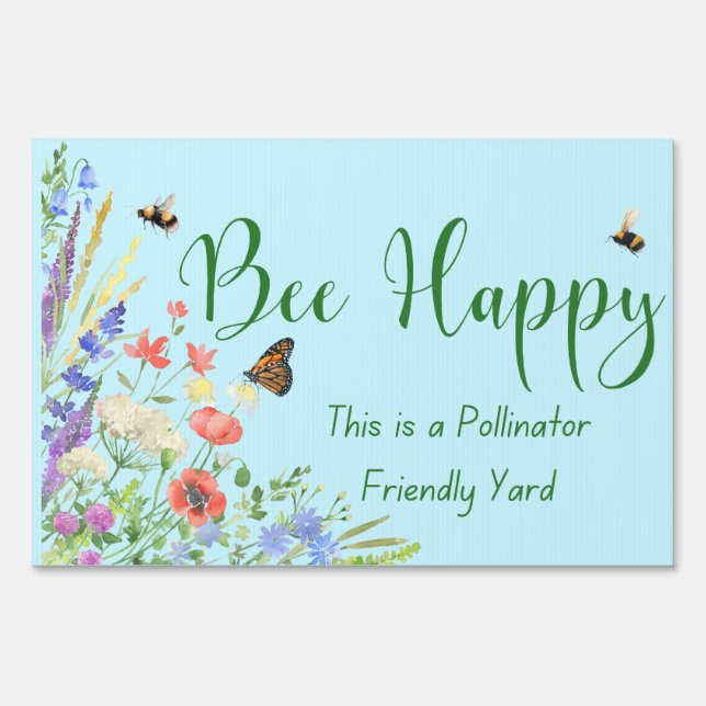 Bee Happy Yard Sign (Front)