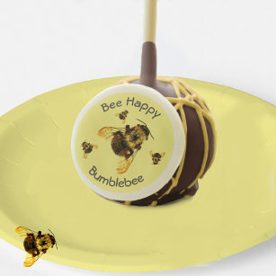 Bee Happy Yellow Bumblebees Cake Pops