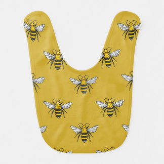 Bee Haven: Vintage Yellow Pattern Baby Bib