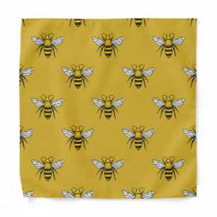 Bee Haven: Vintage Yellow Pattern Bandana