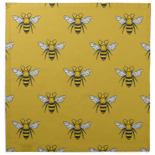 Bee Haven: Vintage Yellow Pattern Cloth Napkin