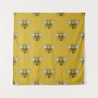 Bee Haven: Vintage Yellow Pattern