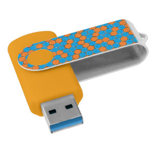 Bee Hexagon Pattern Swivel USB Flash Drive
