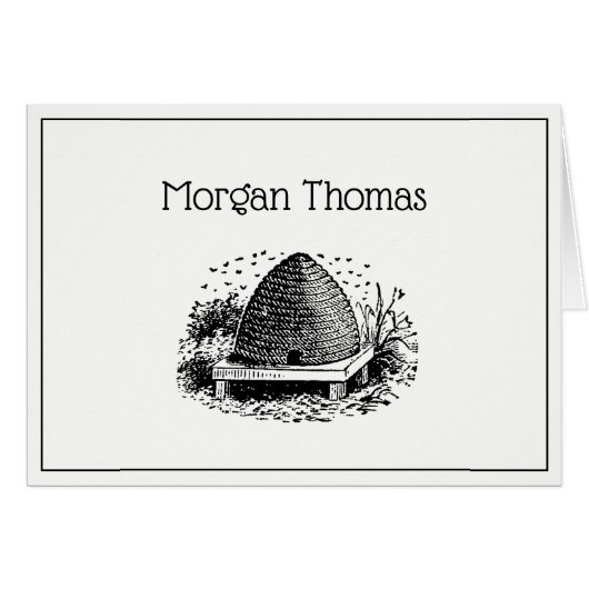 Bee Hive and Bees #1 Heraldic Vintage (Front Horizontal)