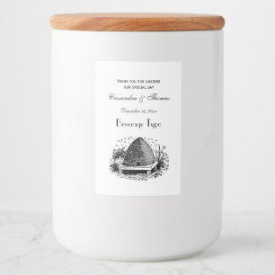 Bee Hive and Bees #1 Heraldic Vintage Food Label