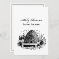 Bee Hive and Bees #1 Heraldic Vintage Invitation