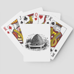 Bee Hive and Bees #1 Heraldic Vintage Poker Cards