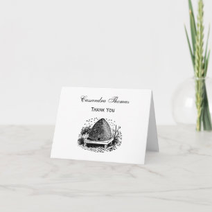 Bee Hive and Bees #1 Heraldic Vintage Thank You Card