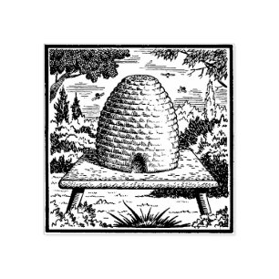 Bee Hive Art Rubber Stamp  