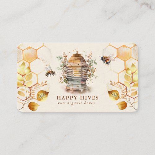 Bee Hive Beekeeper Watercolor Business Card