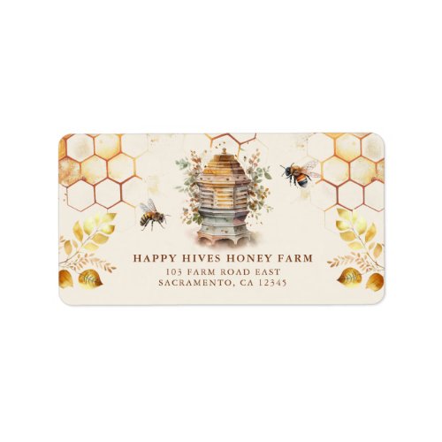 Bee Hive Beekeeper Watercolor  Label