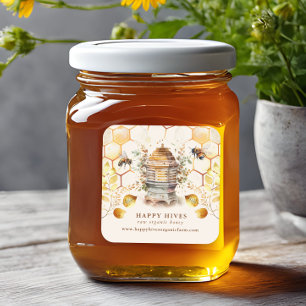 Bee Hive Beekeeper Watercolor Square Sticker