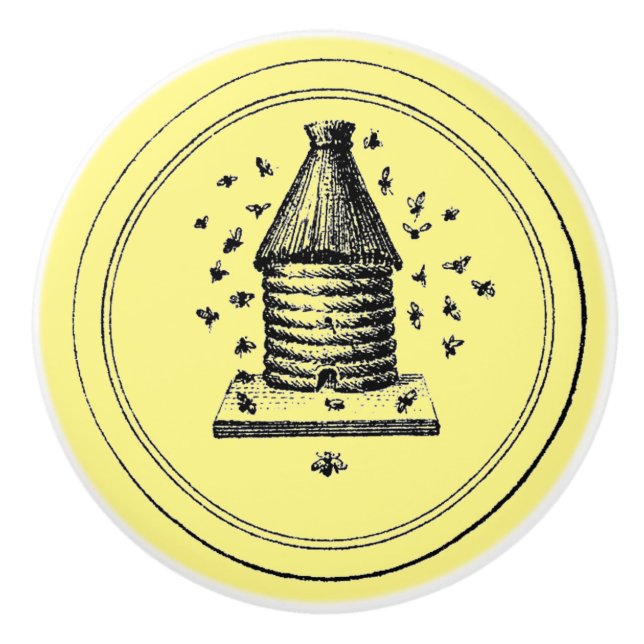 Bee Hive Ceramic Knob (Front)