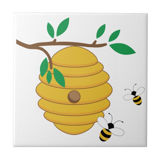Bee Hive Ceramic Tile (Front)