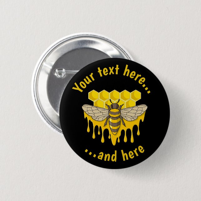 Bee Hive Honey Button (Front & Back)