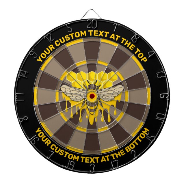 Bee Hive Honey Dartboard with Custom Text (Front)