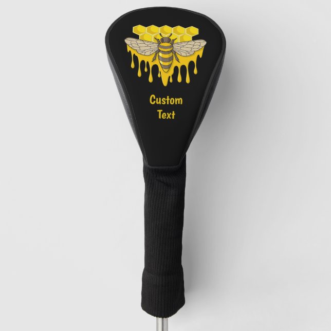 Bee Hive Honey Golf Head Cover (Front)