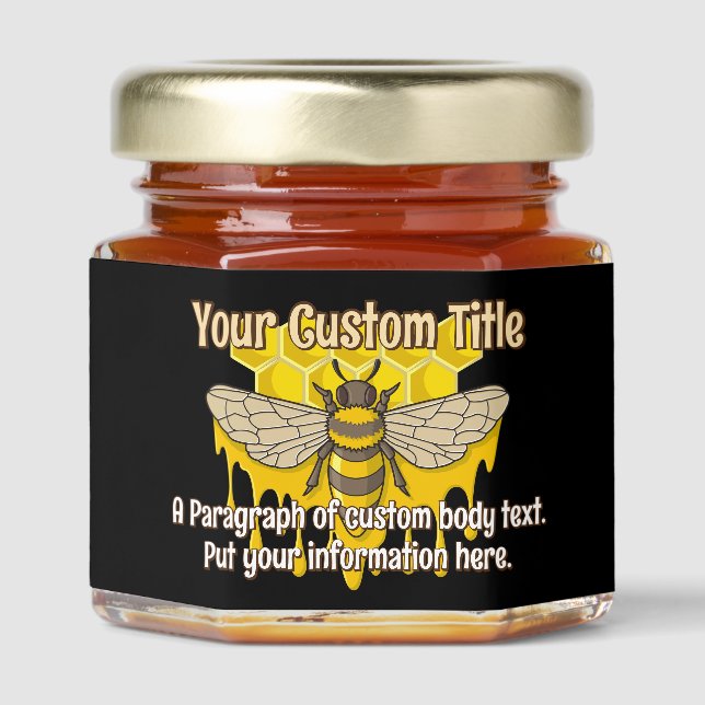 Bee Hive Honey Honey Jar Favors (Front)