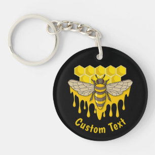 Bee Hive Honey Keychain