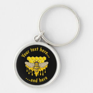 Bee Hive Honey Keychain