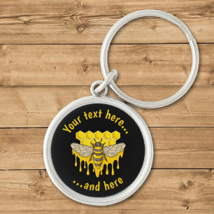 Bee Hive Honey Keychain