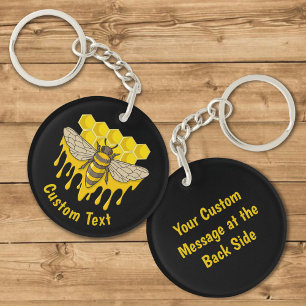 Bee Hive Honey Keychain