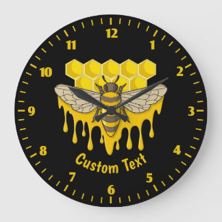 Bee Hive Honey Large Clock