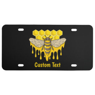 Bee Hive Honey License Plate