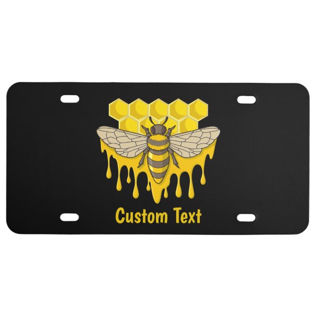 Bee Hive Honey License Plate (Front)