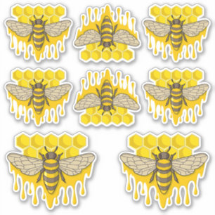 Bee Hive Honey Sticker