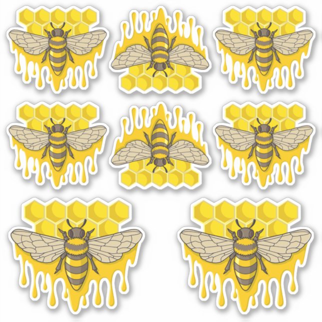Bee Hive Honey Sticker (Front)