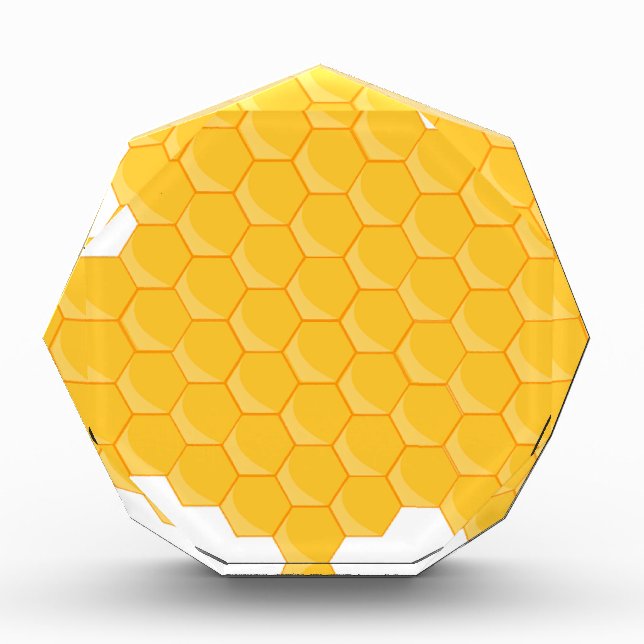 Bee Hive Honeycomb Hexagon Pattern Acrylic Award (Front)