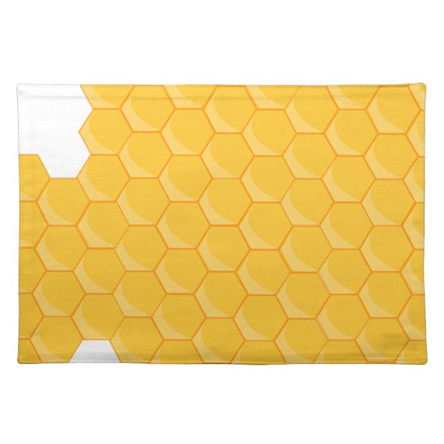 Bee Hive Honeycomb Hexagon Pattern Cloth Placemat (Front)