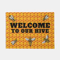 Bee Hive Honeycomb Template Doormat