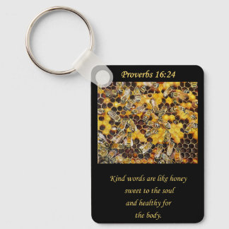 Bee Hive. Kind words are like honey.Christian gift Keychain