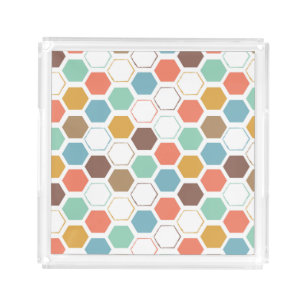 Bee Hive Module Pattern Acrylic Tray